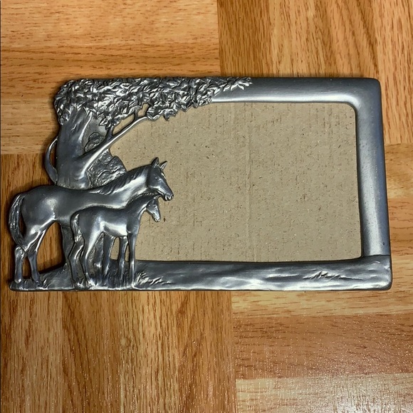 π Beautiful Pewter Horse & Foal Frame - See desc.